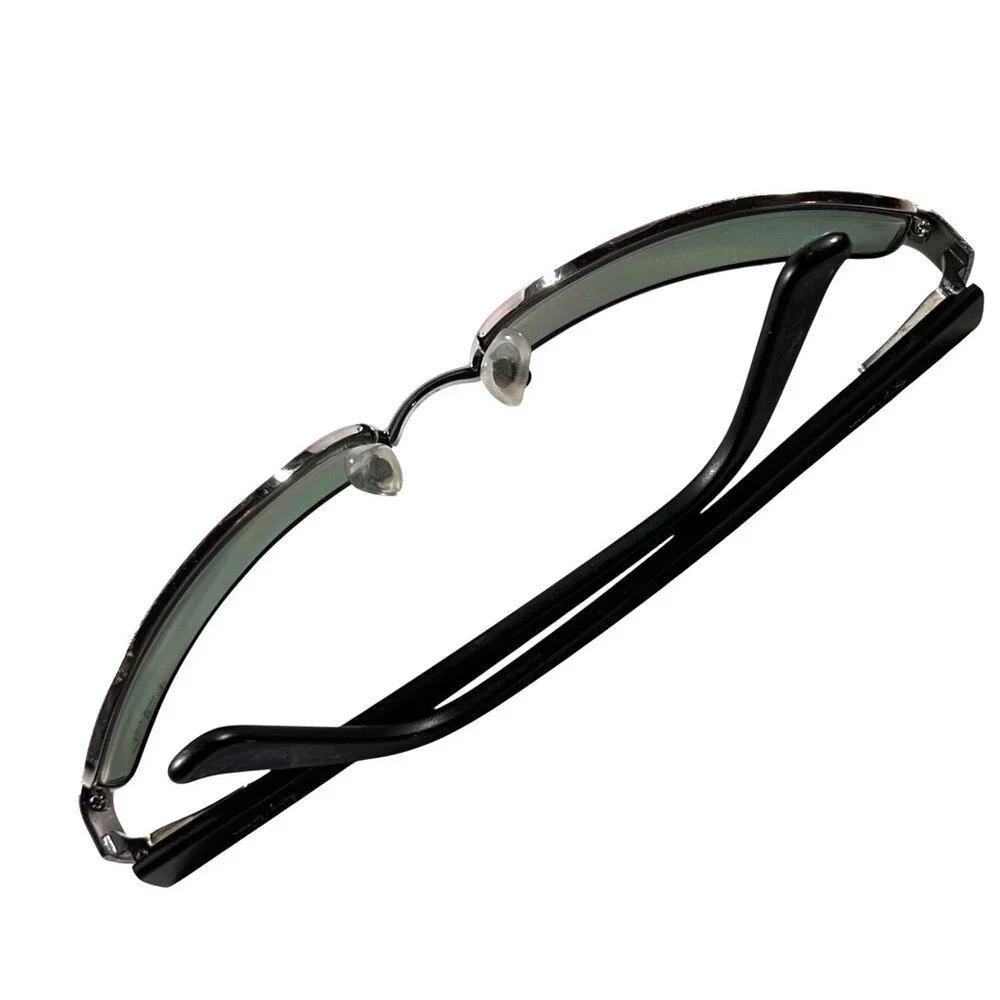 Vtg Ray Ban RB3189 Leather II 004/9A Polarized Sunglasses Metal Wrap Italy Black - Picture 9 of 13